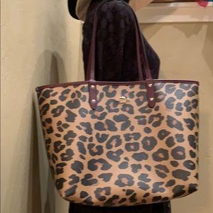 Coach Reversible Leopard Tote